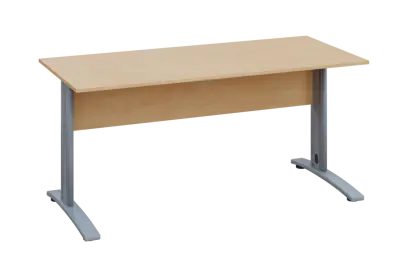 EPK 27 - 16 stůl kancelářský, kovová podnož stříbrná, deska 25 mm, široký 1600, bříza irská